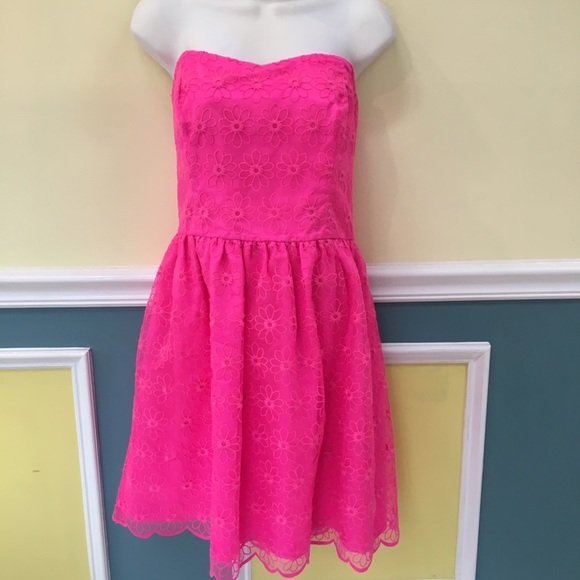 Lilly Pulitzer Strapless Pink Floral Dress